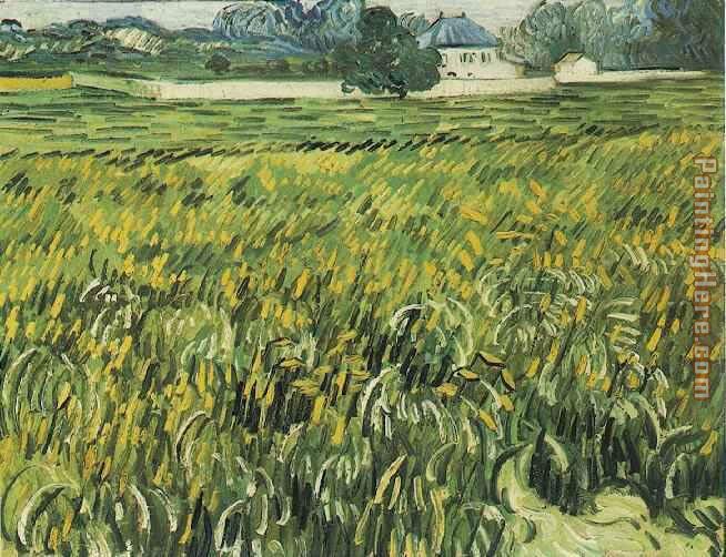 Champ de bl et maison blanche 1890 painting - Vincent van Gogh Champ de bl et maison blanche 1890 art painting